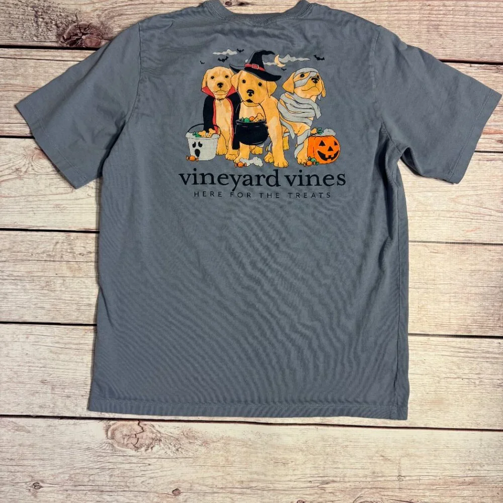 Vineyard Vines Halloween "Here for the Treats" Dog T-Shirt - Picture 6 of 6